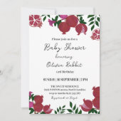  Rode Granaatappel Moody fruit Baby Feestje Kaart (Voorkant)