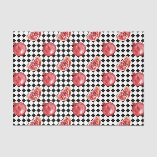 Rode Granaatappel (Ontwerp 8 Rood Serie) Tissuepapier (Voorkant)