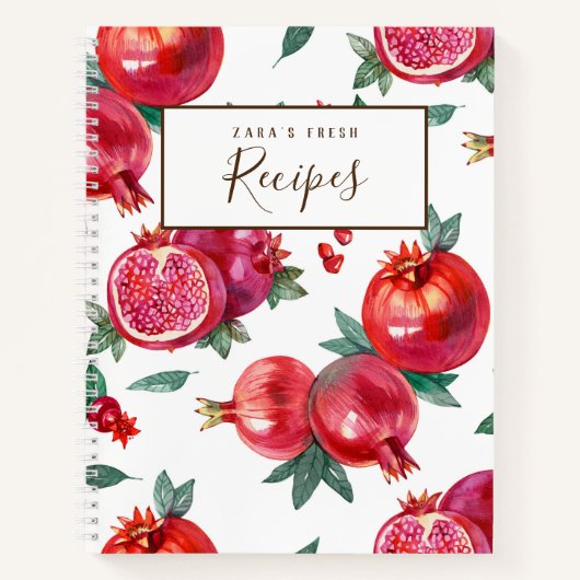 Rode Granaatappel  Receptenboek Notitieboek (Voorkant)