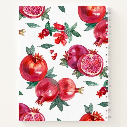Rode Granaatappel  Receptenboek Notitieboek (Achterkant)