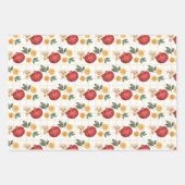 Rode Granaatappels en Sinaasappel Plakjes Inpakpapier Vel (Voorkant 2)