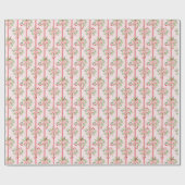 Rode Grandmillennial Kerst Wrapping Papier (Vlak)