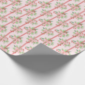 Rode Grandmillennial Kerst Wrapping Papier (Hoek)