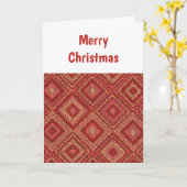 Rode Granny Squares Pattern Kerst Kaart (Gele Bloem)