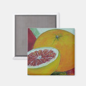 Rode Grapefruit Koelkast Magneet (Voorkant / Achterkant)