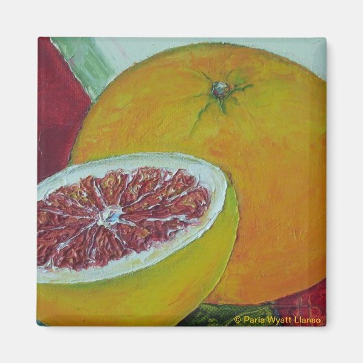 Rode Grapefruit Koelkast Magneet (Voorkant)