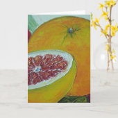 Rode grapefruit Wenskaart Kaart (Gele Bloem)