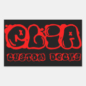 Rode graphiti logo sticker (Voorkant)