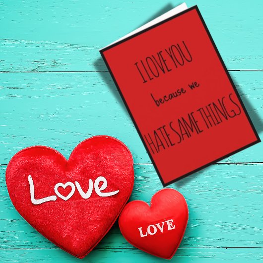 Rode Grappige kaart voor Valentijnsdag Ik hou van