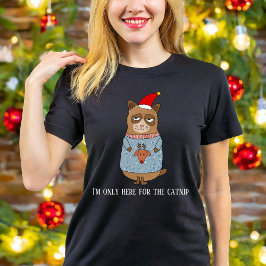 Rode Grappige Kat Moeder Kerstmis Kat Liefhebber  T-shirt