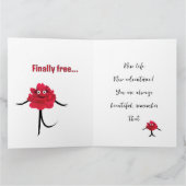 Rode grappige pioenen Verjaardagskaart Bedankkaart (Binnen)