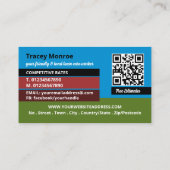 Rode grasmaaier scène, gazon zorg diensten visitekaartje (Achterkant)