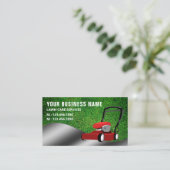 Rode grasmaaier Tuinieren Service Grass Snijden Visitekaartje (Staand voorkant)