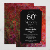 Rode grens 60ste verjaardagsfeest kaart (Voorkant / Achterkant)