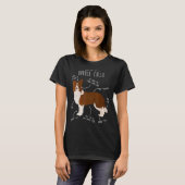 Rode Grens Collie Anatomie Cute Pet Dog Mam Pap T-shirt (Voorkant volledig)