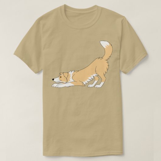 Rode Grens Collie Yoga T-shirt (Design voorkant)