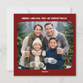 Rode grens Schattigee kerstbos roodborstjes en vos Feestdagenkaart (Achterkant)