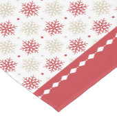 Rode grens sneeuwvlok patroon Kerstmis Korte Tafelloper (Hoek)