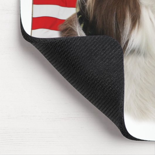 Rode Grensspringkop met vlag mousepad Muismat (Hoek)