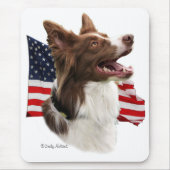 Rode Grensspringkop met vlag mousepad Muismat (Voorkant)