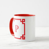 Rode Griekse microgram Mok (Voorkant links)