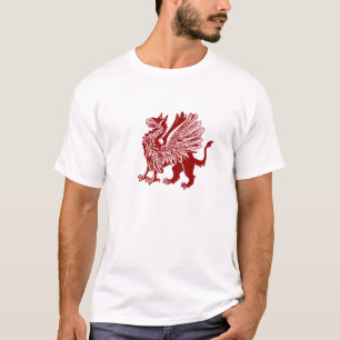 Rode griffie - middeleeuws ontwerp t-shirt