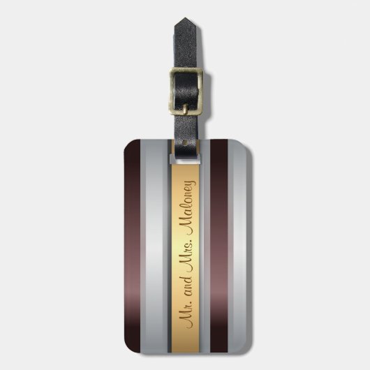 Rode grijze band bagagelabel (Voorkant verticaal)