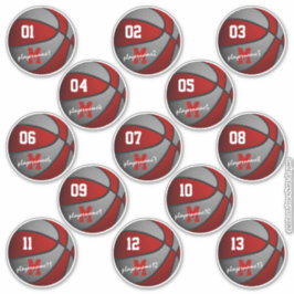 rode grijze basketbal sticker
