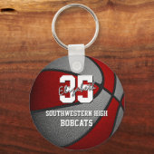 rode grijze basketbalkleuren sleutelhanger (Voorkant)