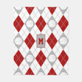 rode grijze basketbalteamkleuren argyle fleece deken (Voorkant)