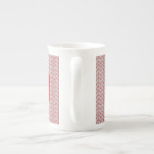 RODE GRIJZE BREI Bone China Mok + Initiaal II (Achterkant)