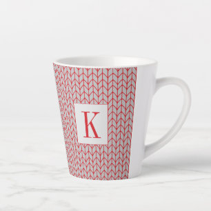RODE GRIJZE BREI Latte mok + Initiaal