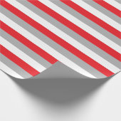 Rode, grijze en witte strepen cadeaupapier (Hoek)