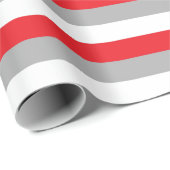 Rode, grijze en witte strepen cadeaupapier (Rol Hoek)