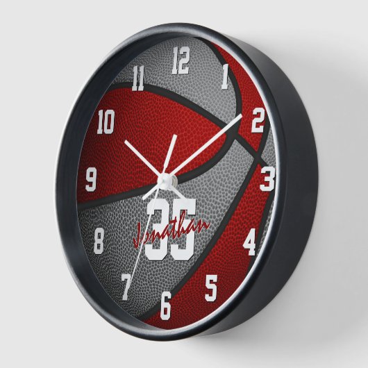 rode grijze jongens basketbal (Hoek)