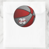 rode grijze jongens basketbalteam kleuren ronde sticker (Tas)