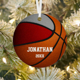 rode grijze jongens mannen maten basketbal metalen ornament