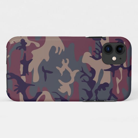 Rode grijze kamouflage Case-Mate iPhone case (Achterkant (horizontaal))
