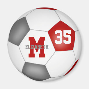 rode grijze kleuren voor aangepast voetbalteam magneet