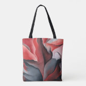 Rode grijze maple leaf abstract Georgia O'Keeffe Tote Bag (Achterkant)