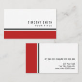 Rode grijze rand moderne, stijlvolle witte profess visitekaartje (Voorkant / Achterkant)