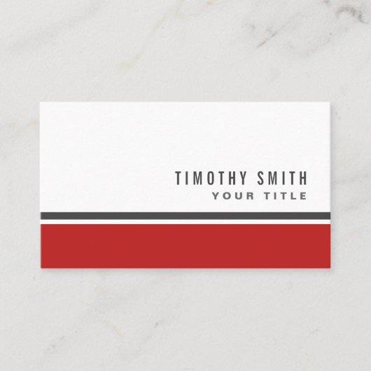 Rode grijze rand moderne, stijlvolle witte profess visitekaartje (Voorkant)