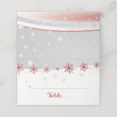 Rode, grijze sneeuwvlok winter bruiloft gevouwen e plaatskaartje (Buitenkant ongevouwen)