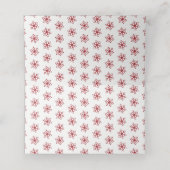 Rode, grijze sneeuwvlok winter bruiloft gevouwen e plaatskaartje (Binnenkant ongevouwen)