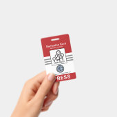 Rode Grijze Strepen Kolom Pers Badge (Handheld)