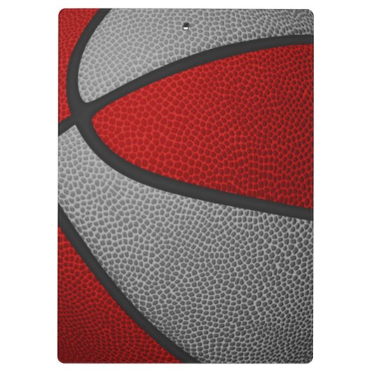 rode grijze teamkleuren basketbalcoach klembord (Achterkant)