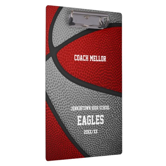 rode grijze teamkleuren basketbalcoach klembord (Rechts)