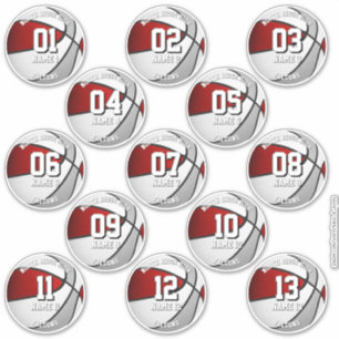 rode grijze teamkleuren cadeaus 13 basketbalsticke sticker