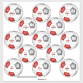 rode grijze voetbalkleuren 13 spelers sticker (Vel)