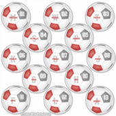 rode grijze voetbalkleuren 13 spelers sticker (Voorkant)
